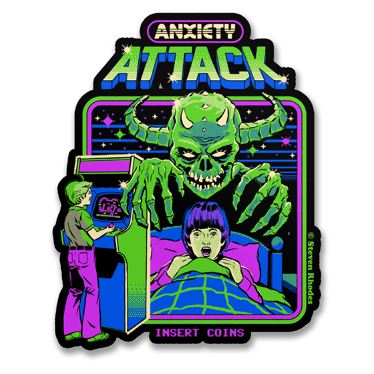 Steven Rhodes Vinyl Sticker Anxiety Attack