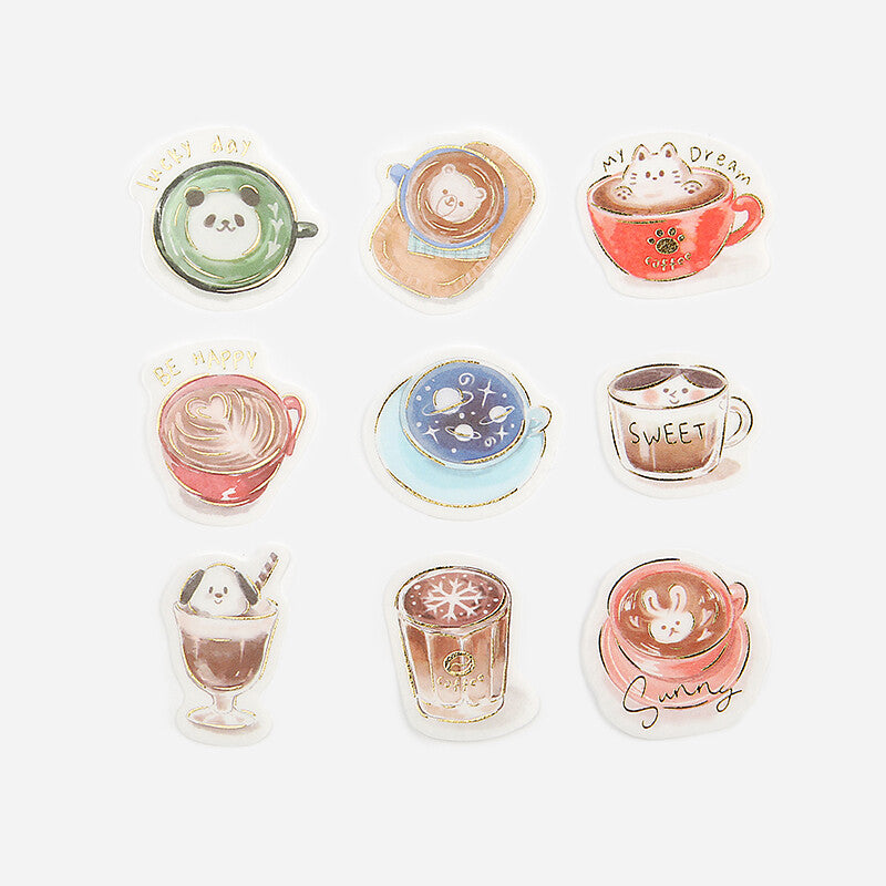 BGM Washi Sticker Flakes Latte Animal Art Foil
