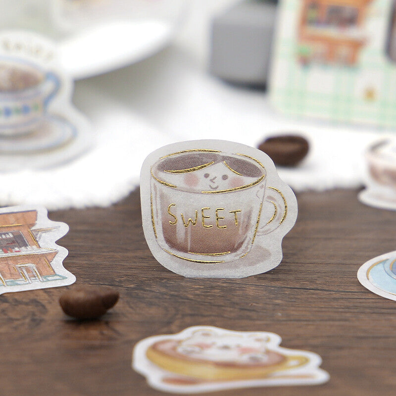 BGM Washi Sticker Flakes Latte Animal Art Foil