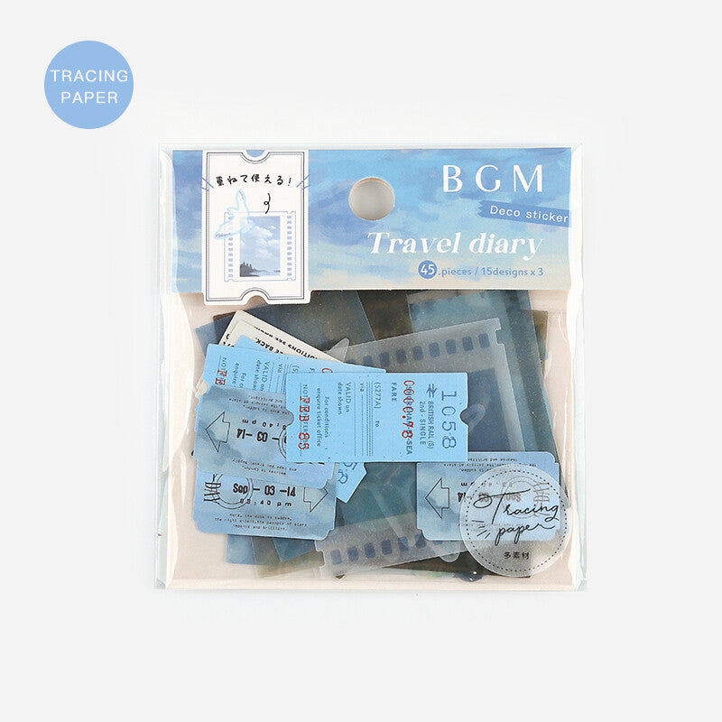 BGM Sticker Flakes Travel Diary Sky