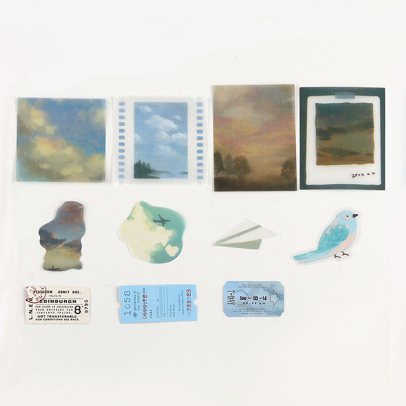 BGM Sticker Flakes Travel Diary Sky