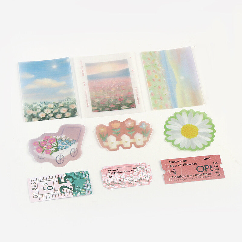 BGM Sticker Flakes Travel Diary Flower Garden