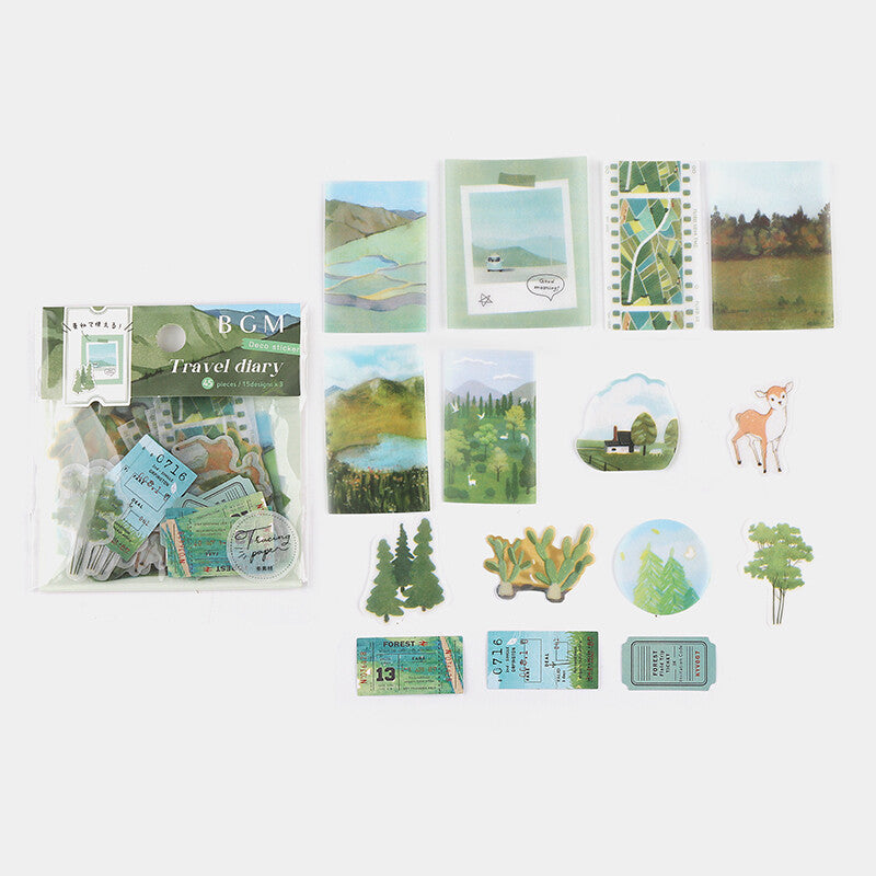 BGM Sticker Flakes Travel Diary Forest