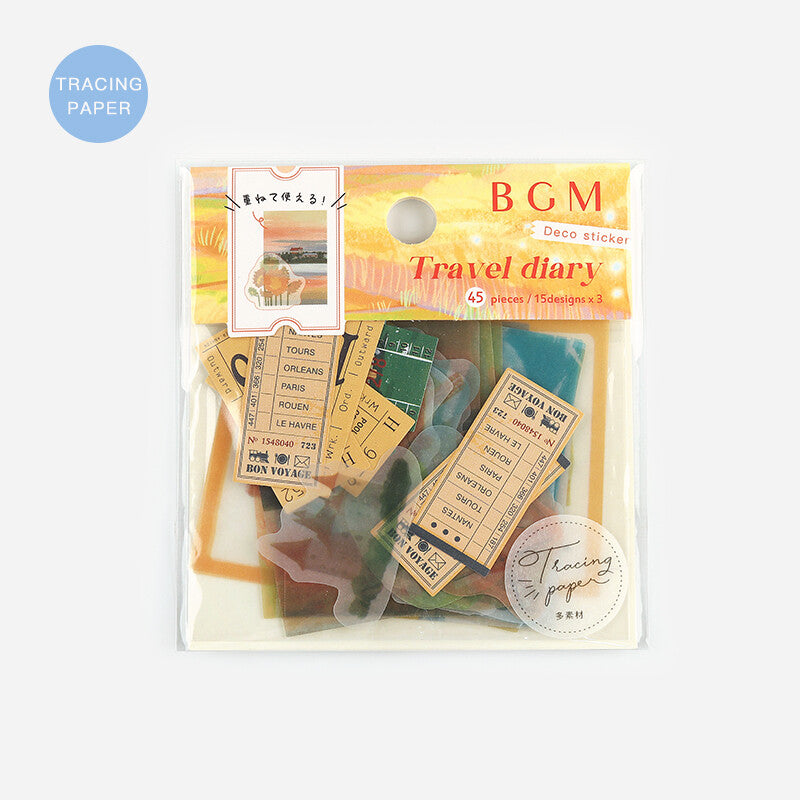 BGM Sticker Flakes Travel Diary Rural