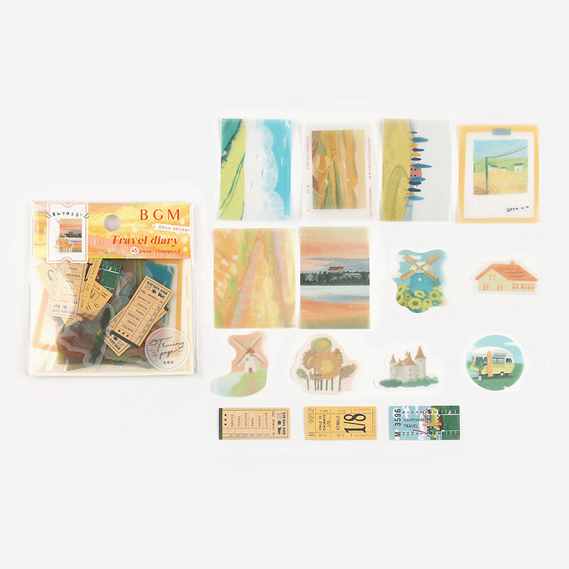 BGM Sticker Flakes Travel Diary Rural