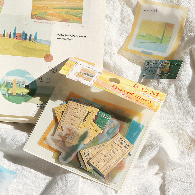 BGM Sticker Flakes Travel Diary Rural