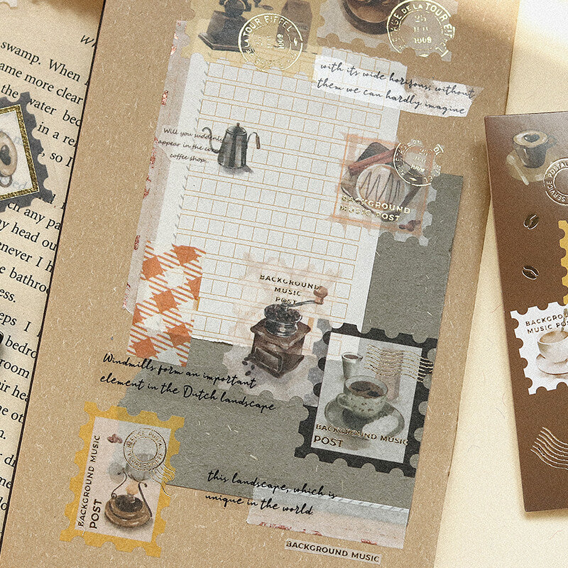 BGM Washi Sticker Flakes Post Office Coffee