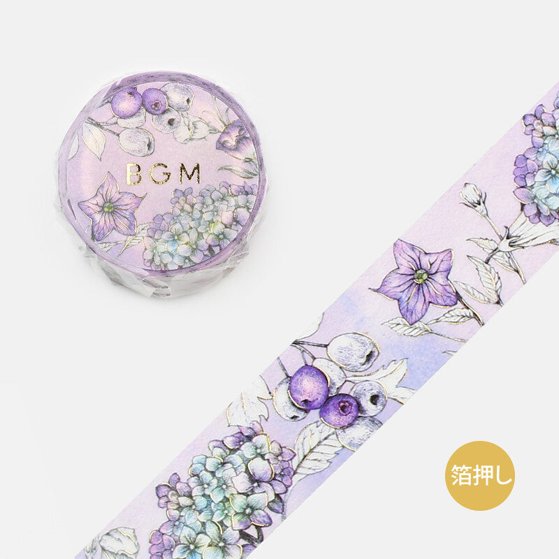 20mm Foil Washiteippi Flower Margin Purple