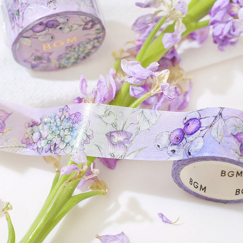 20mm Foil Washiteippi Flower Margin Purple
