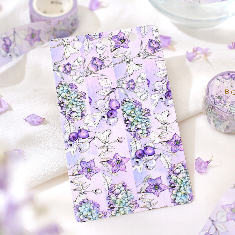 20mm Foil Washiteippi Flower Margin Purple