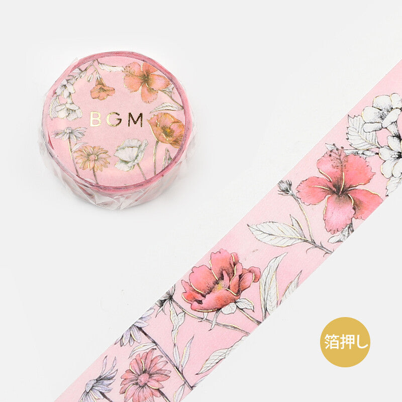 20mm Foil Washiteippi Flower Margin Pink