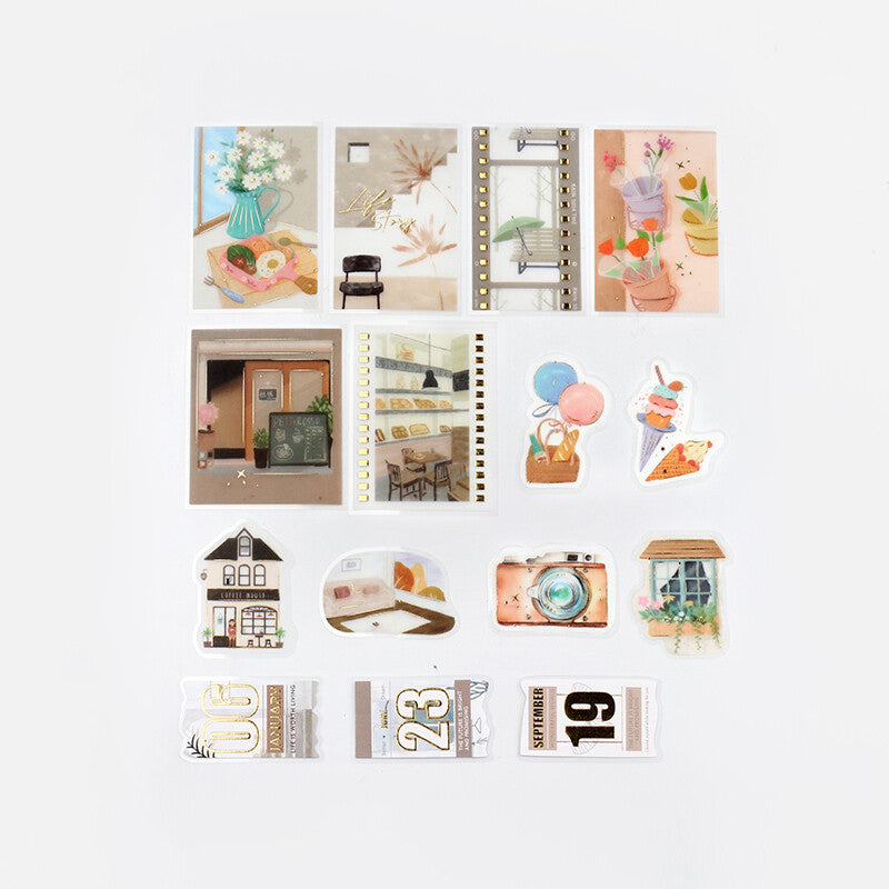 BGM Planner Sticker Flakes Leisurely Time Brown