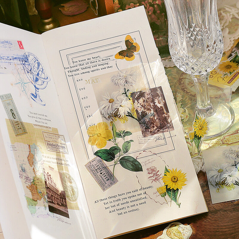 BGM Planner Sticker Flakes Flower Dream Vintage