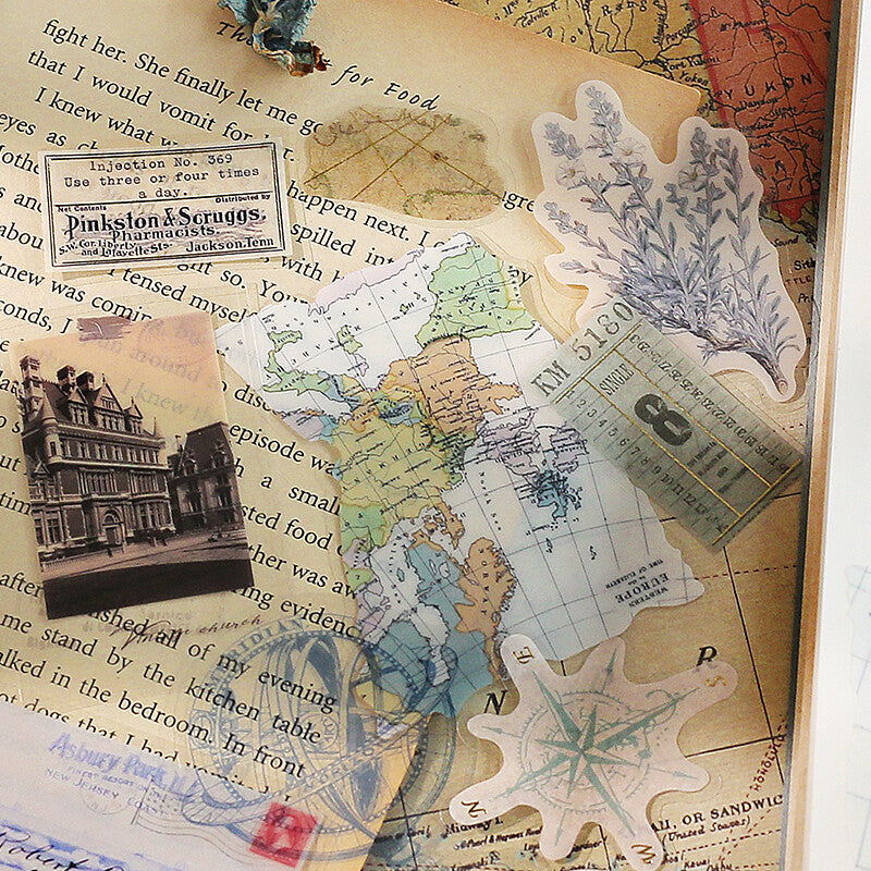 BGM Planner Sticker Flakes Memory Trip Vintage