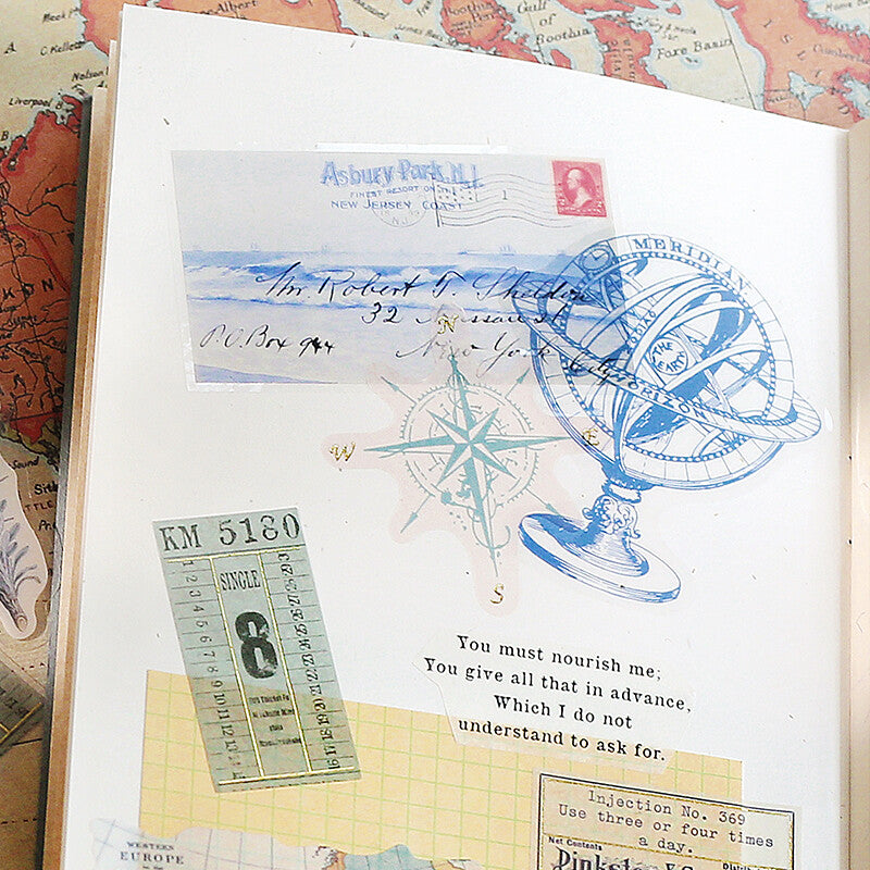BGM Planner Sticker Flakes Memory Trip Vintage