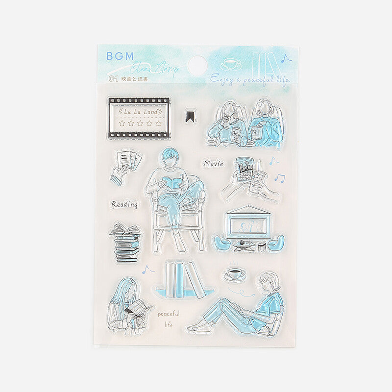 Rubberstamp Set Movies and Reading