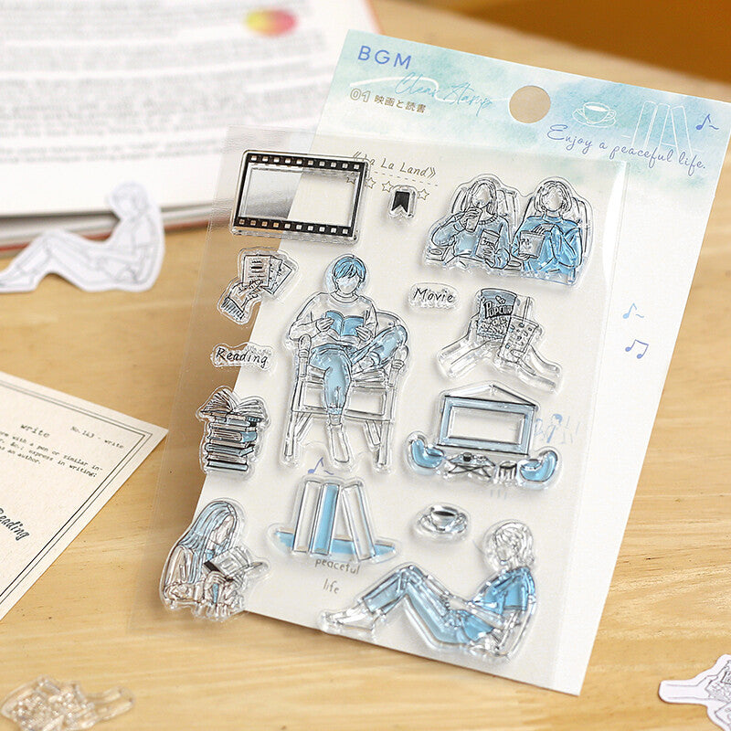 Rubberstamp Set Movies and Reading