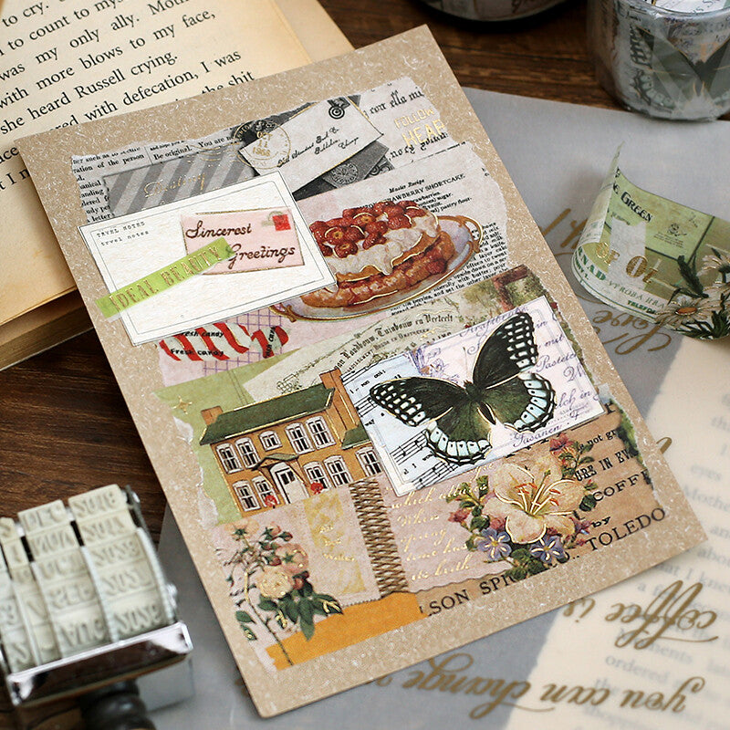 BGM Washitape Romantic Invitation FlowersBGM Washitape Romantic Invitation Letter 