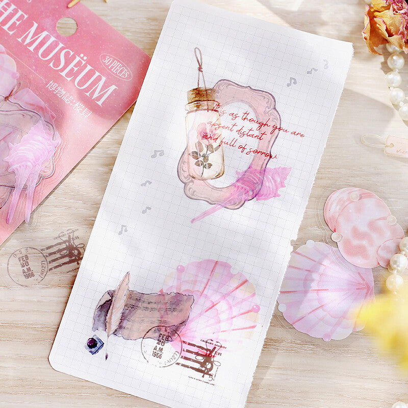 BGM PET Planner Sticker The Museum Cherry Blossom Shells