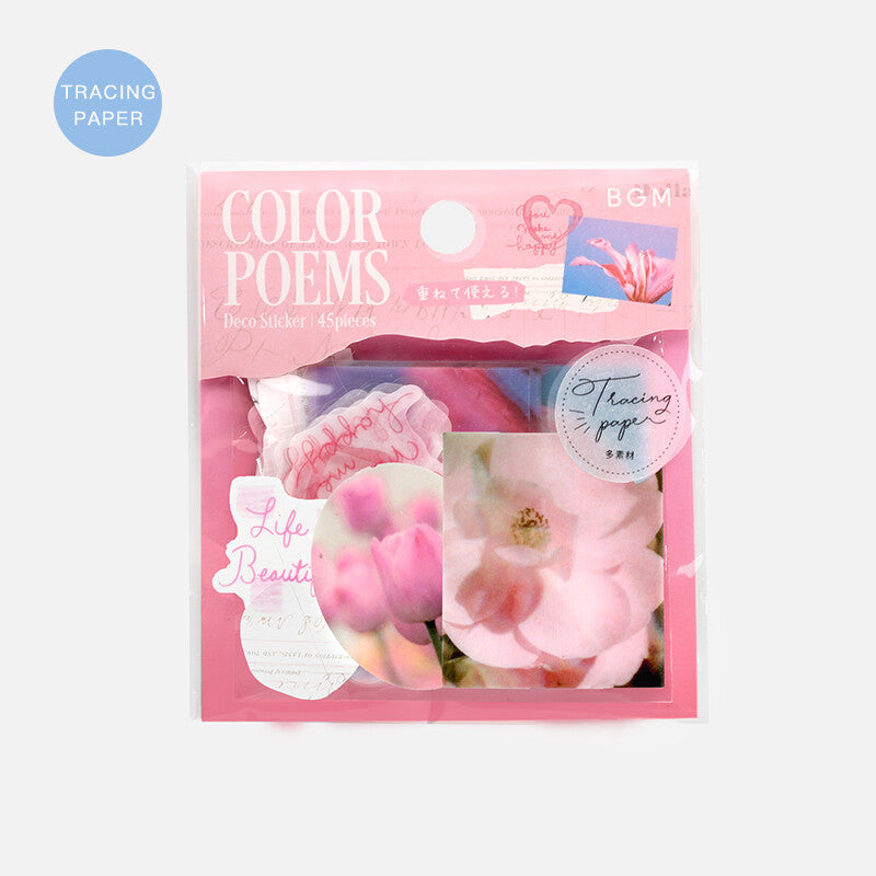 BGM Planner Sticker Flakes Color Poems Pink