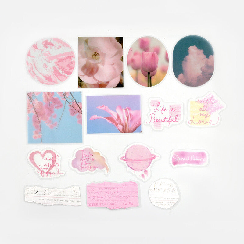 BGM Planner Sticker Flakes Color Poems Pink