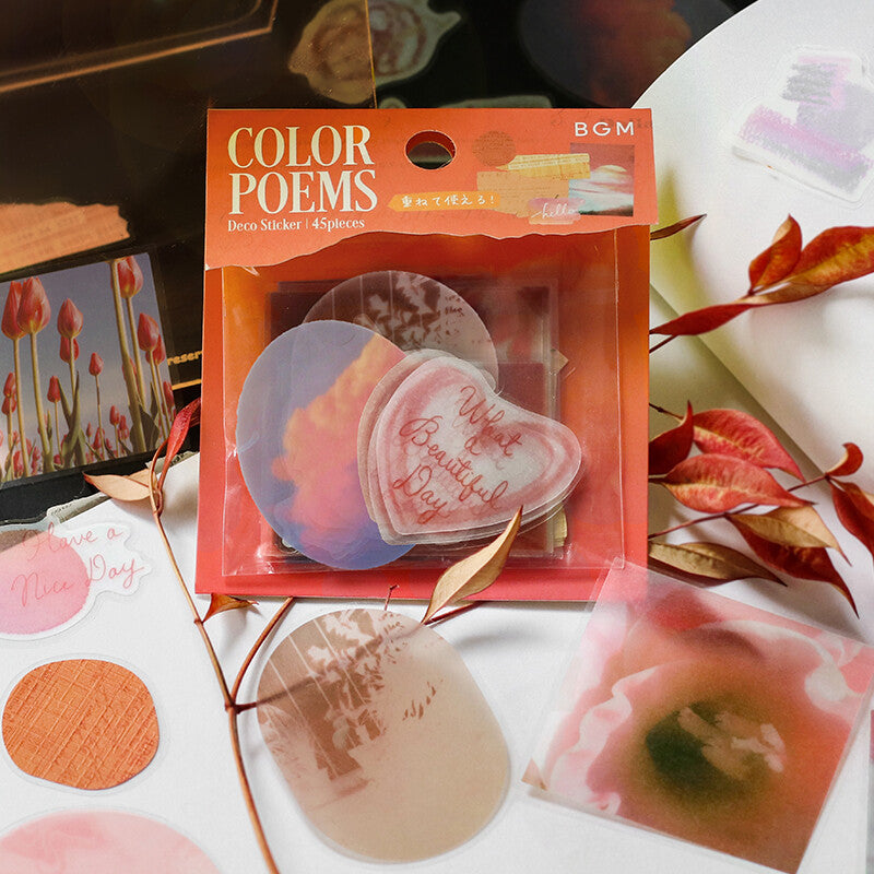 BGM Planner Sticker Flakes Color Poems Orange