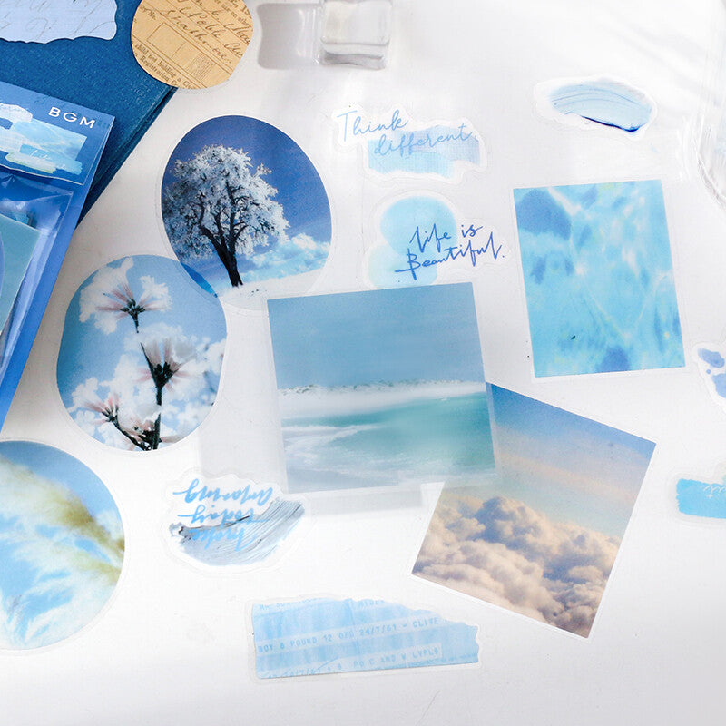 BGM Planner Sticker Flakes Color Poems Blue