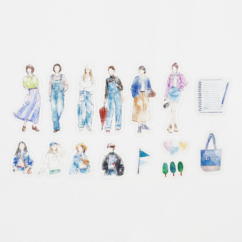 BGM Planner Sticker #OOTD 03 Love Denim