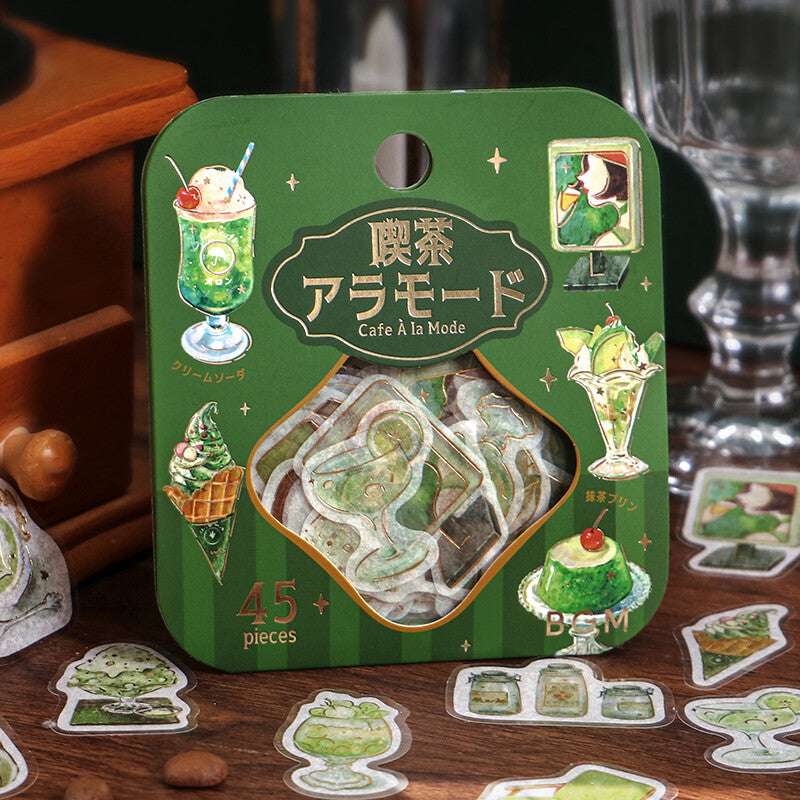 BGM Planner Sticker Flakes Cafe a la Mode Green