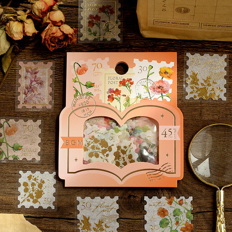 BGM Planner Stickers Post Office Botanical Book Red