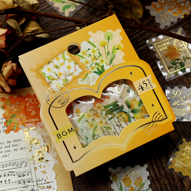 BGM Planner Stickers Post Office Botanical Book Yellow