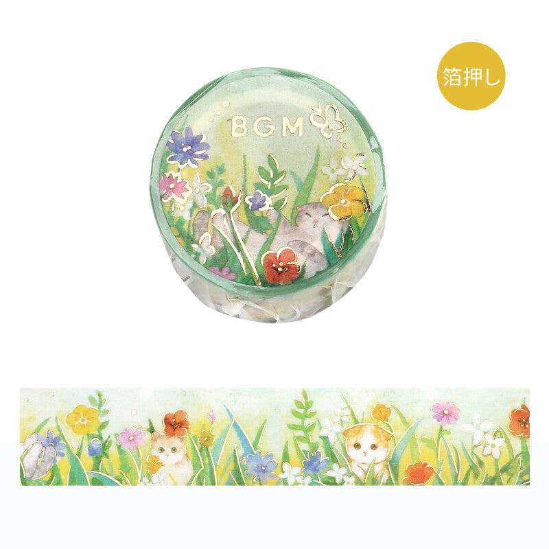 BGM Washitape Flowers and Cats Late Afternoon 20mm