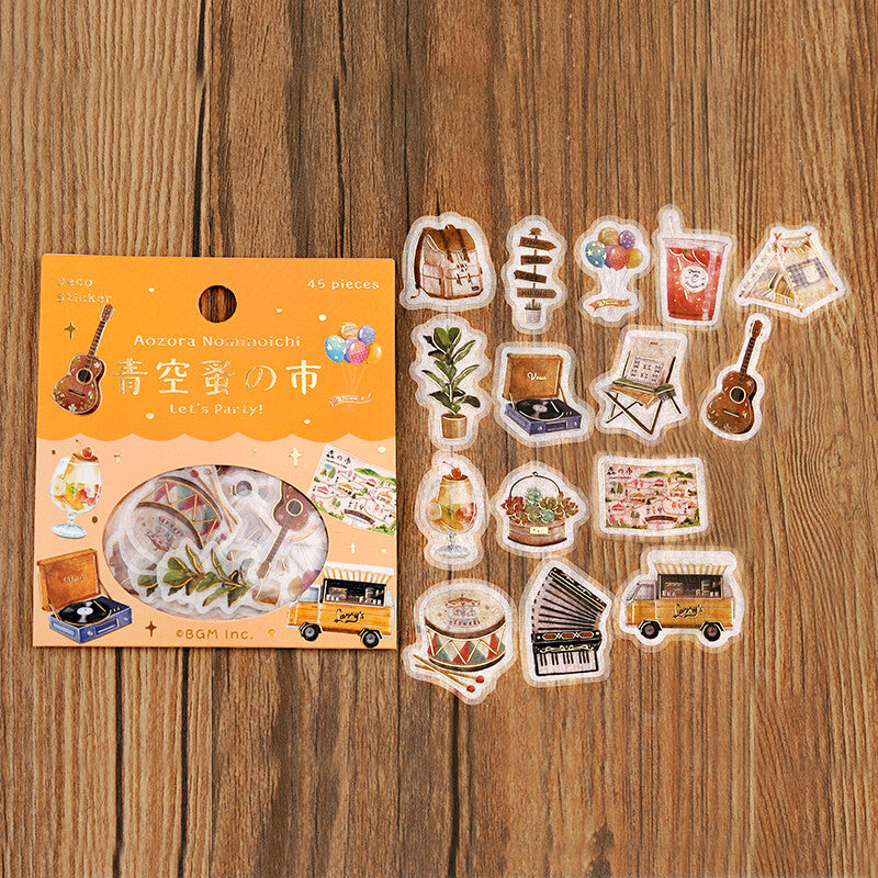 BGM Planner Stickers Aozora Nominoichi Let's Party!