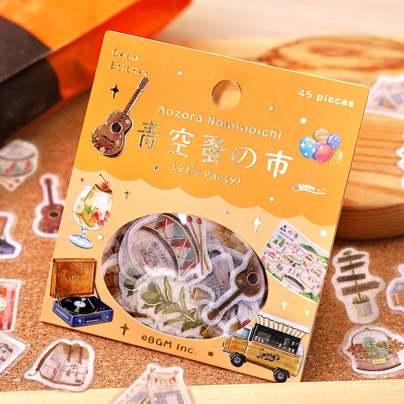 BGM Planner Stickers Aozora Nominoichi Let's Party!