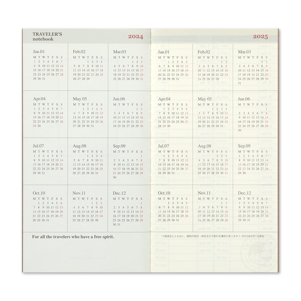 Traveler's Notebook 2024 Weekly + Memo Diary Regular Size