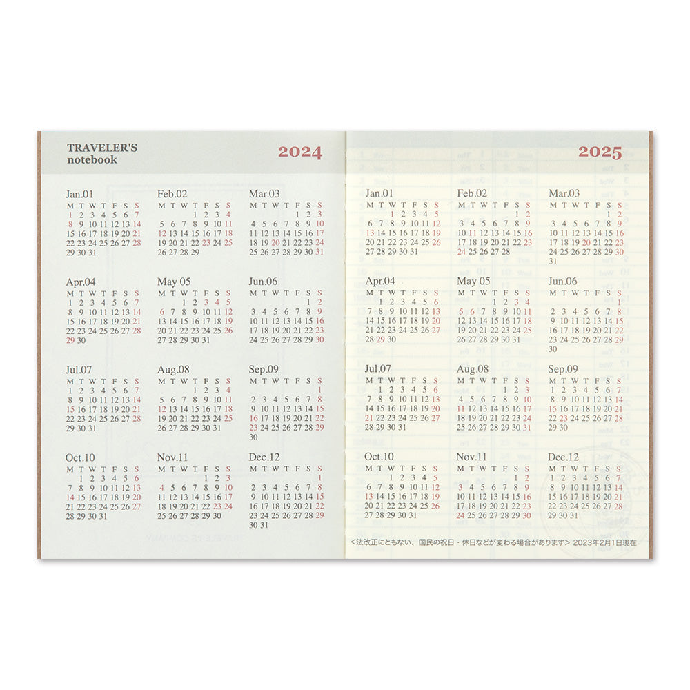 Traveler's Notebook 2024 Weekly Diary Passport Size