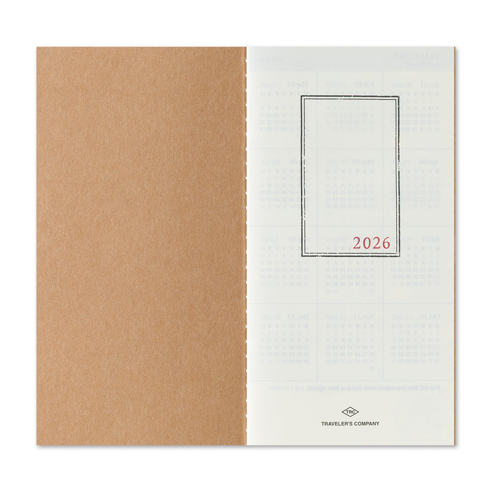 Traveler's Notebook 2026 Monthly Diary Regular Size
