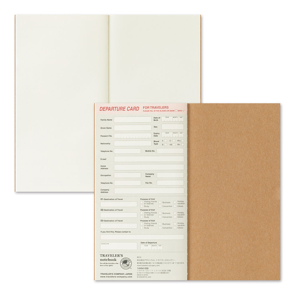 Traveler's Notebook 2026 Monthly Diary Regular Size