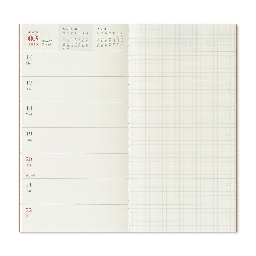 Traveler's Notebook 2026 Weekly + Memo Diary Regular Size