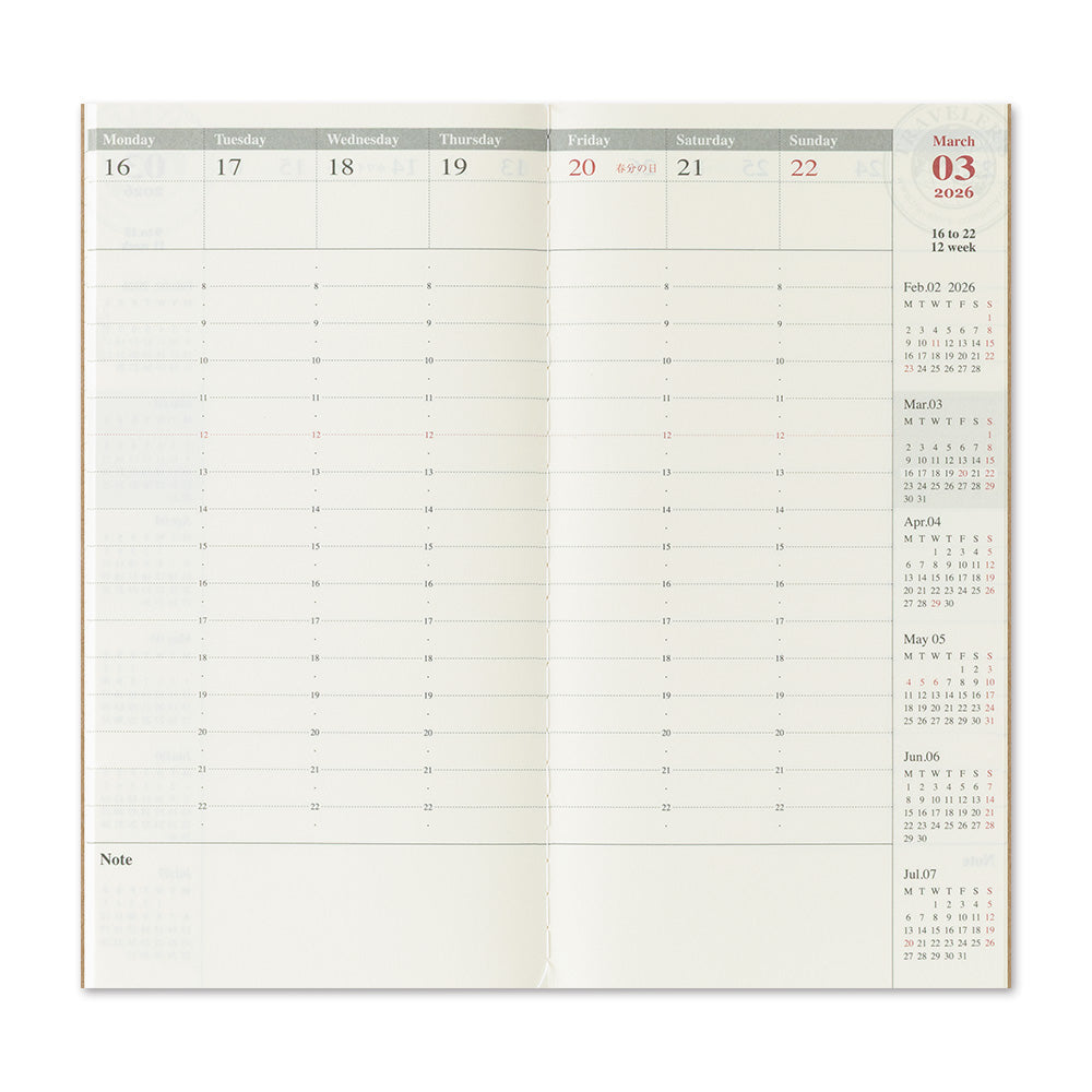 Traveler's Notebook 2026 Weekly Vertical Diary Regular Size