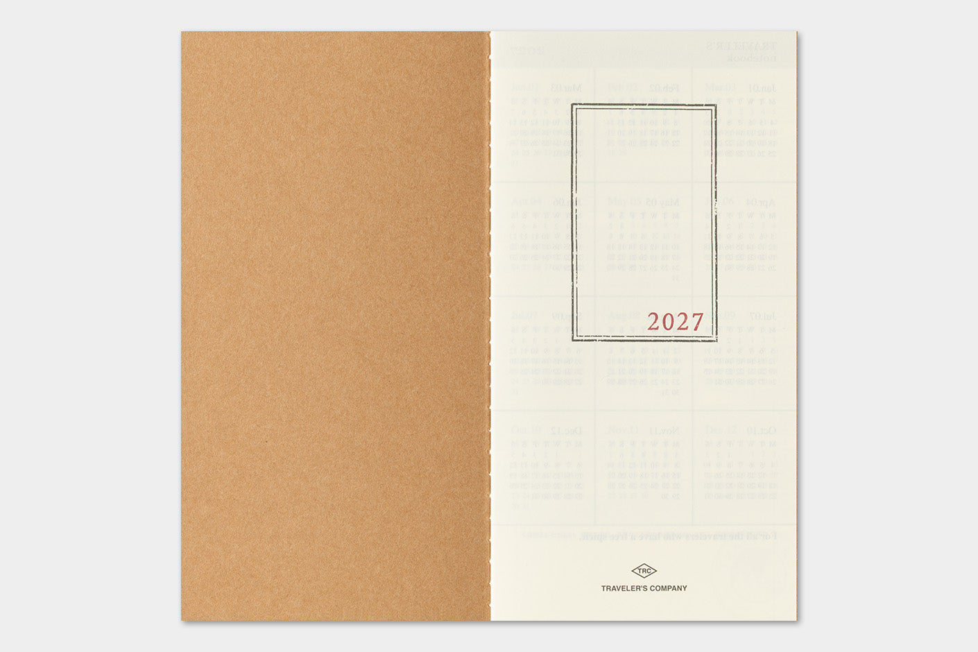 Traveler's Notebook 2027 Monthly Diary Regular Size