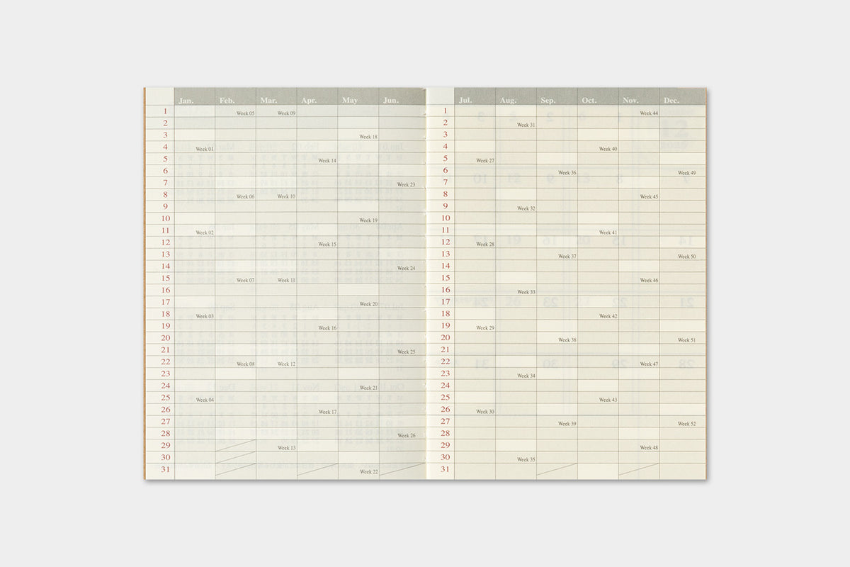Traveler's Notebook 2027 Monthly Diary Passport Size