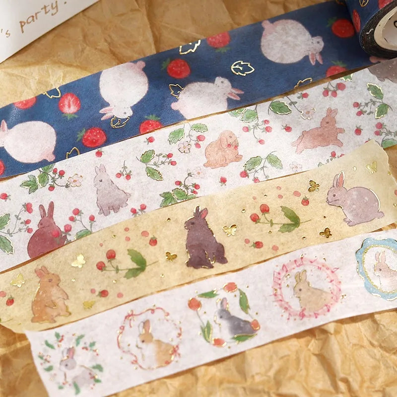 BGM Washitape Rabbit Country Strawberry Daifuku