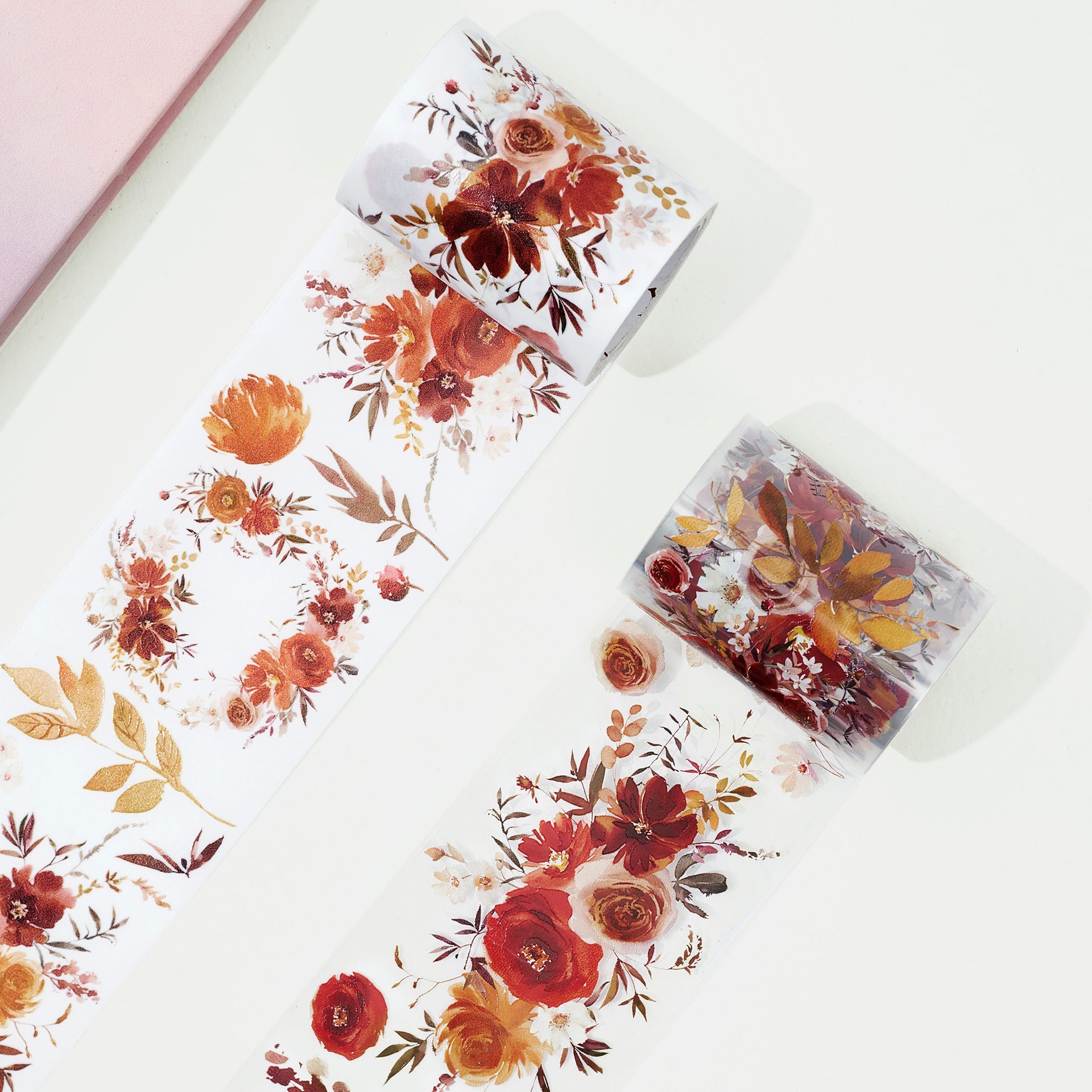 Copper Flowers Wide PET -tape 60mm