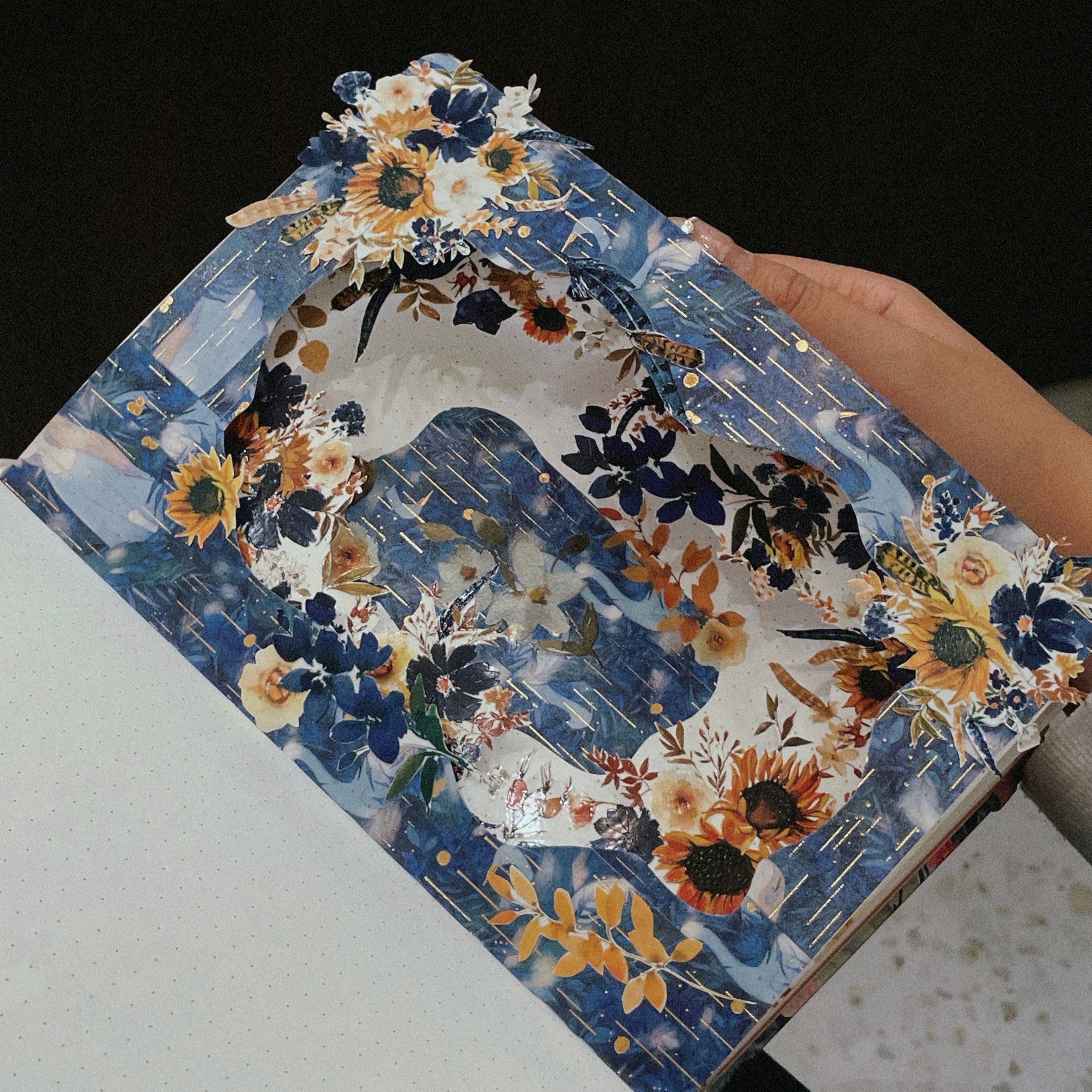 Sunflower & Navy Wide Washiteippi 60mm