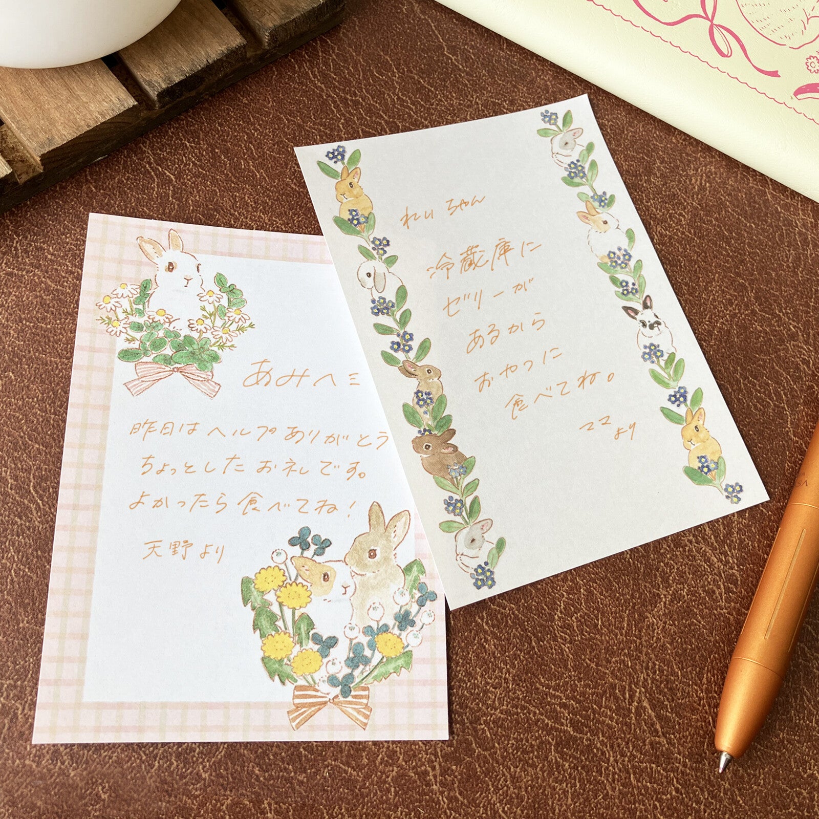 Rabbit and Wildflowers Otegaru Memo Pad