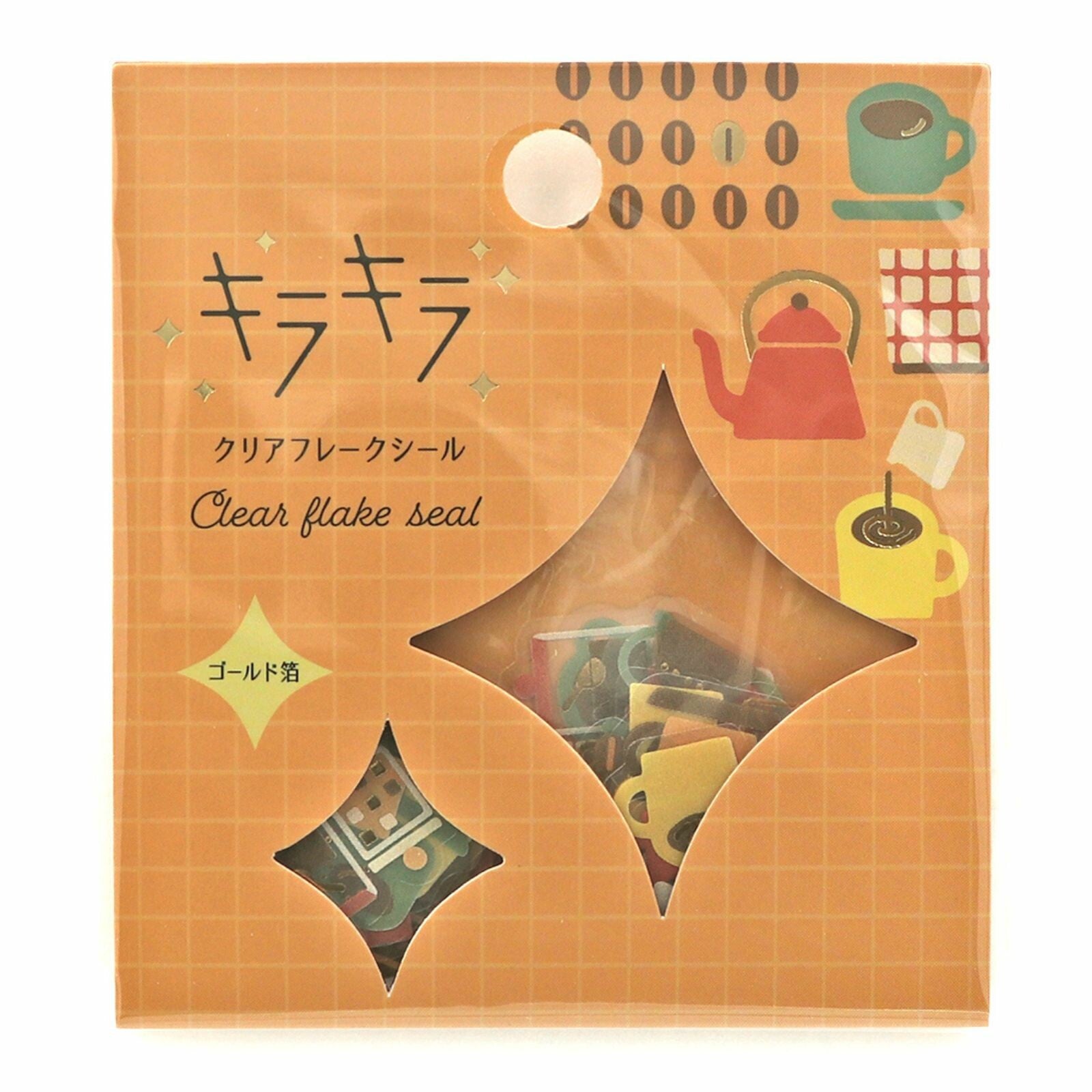 Clear Flake Seal Stickers Coffee