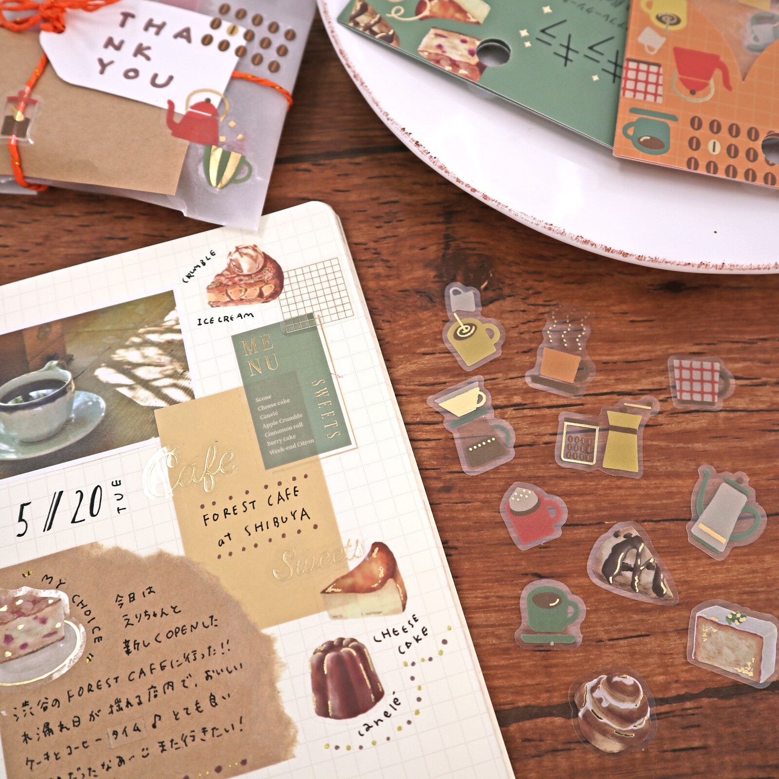 Clear Flake Seal Stickers Coffee