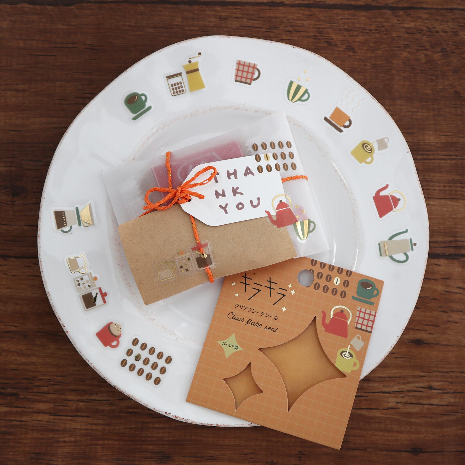 Clear Flake Seal Stickers Coffee
