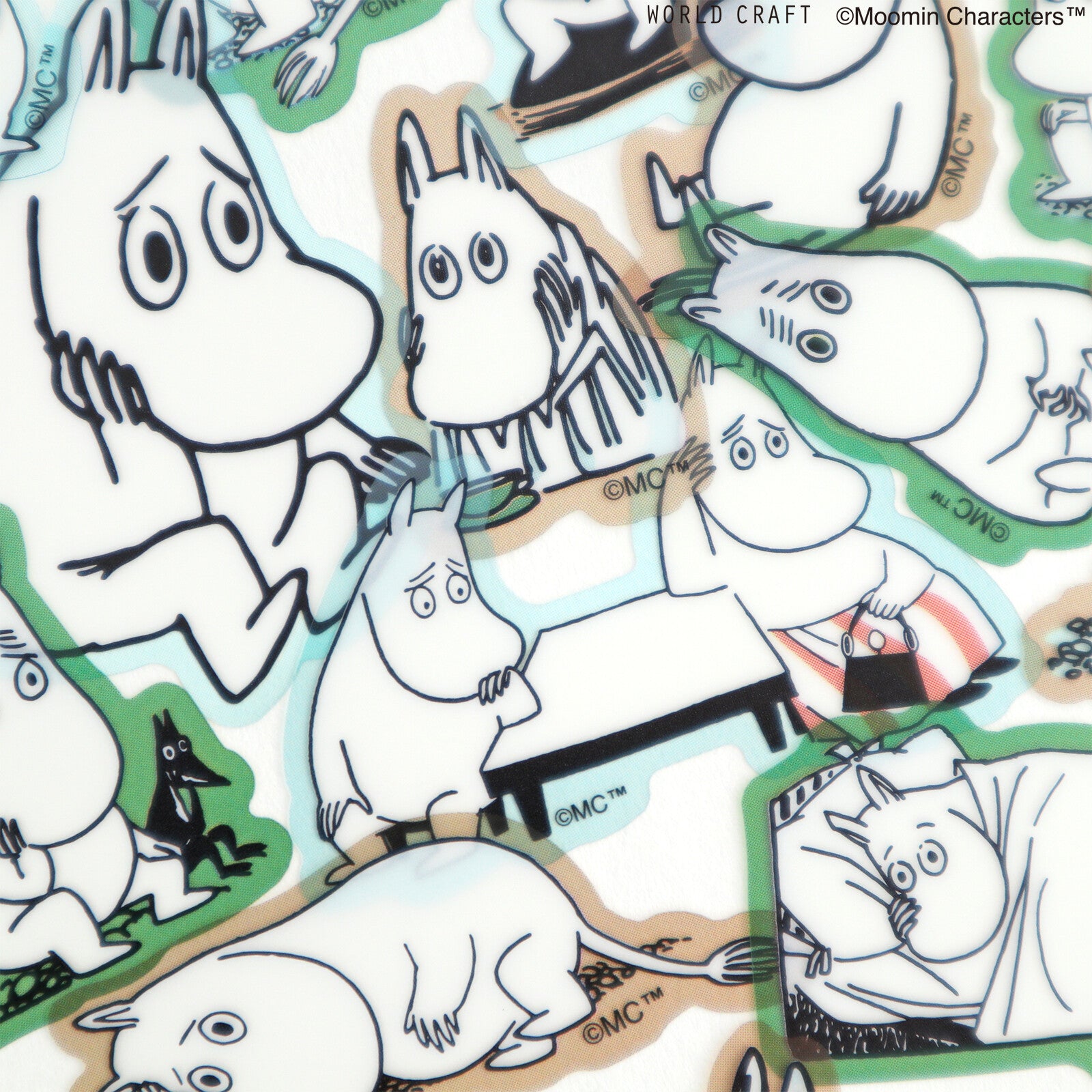 Moomin Face Sticker Flakes - Thinking